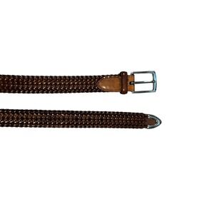 Perry Ellis Portfolio Men's Brown Woven Leather Belt Size L